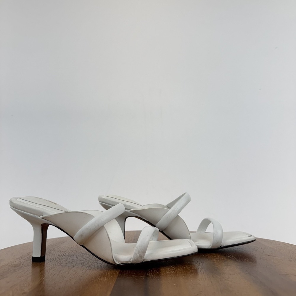 Womens Frame Le Carlotta White Leather Strappy Heeled Sandals Size EU 36.5 EUC